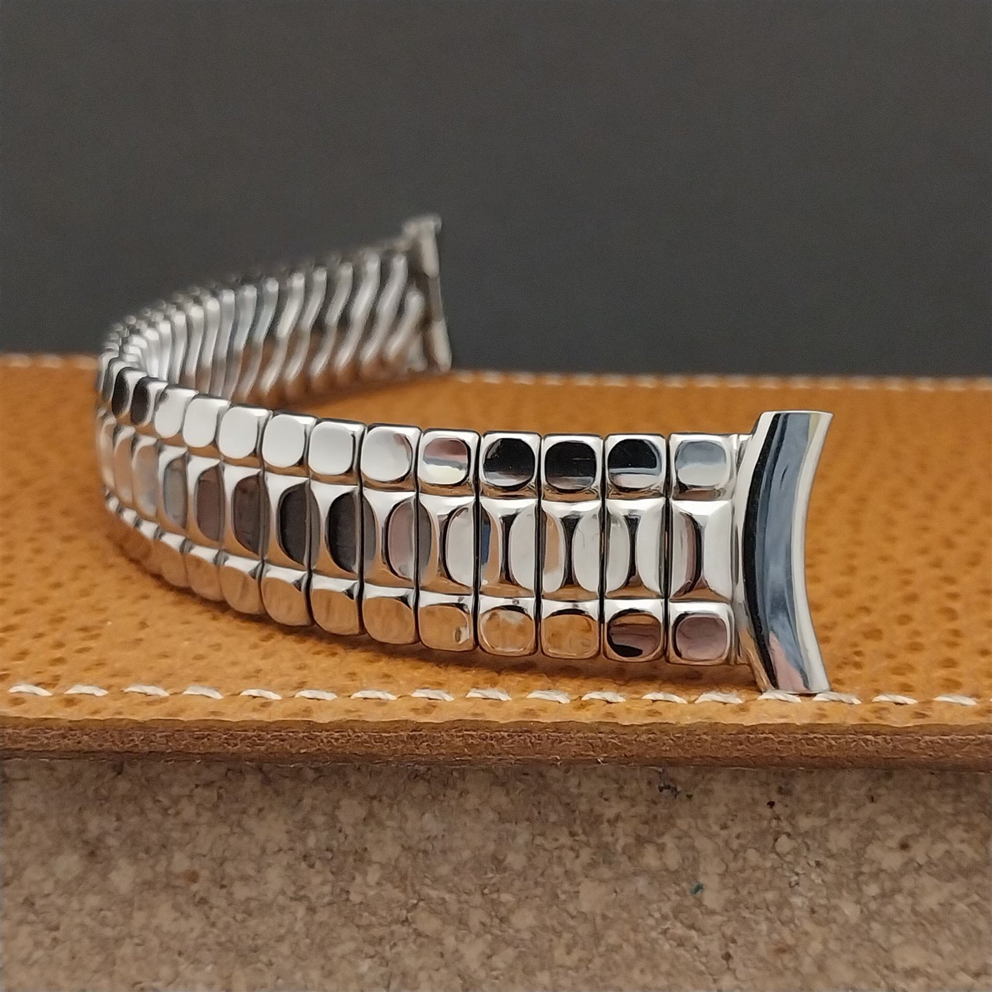 19mm 18mm 1950s Stainless Steel Scissor-Expansion Bellavance Vintage Watch Band