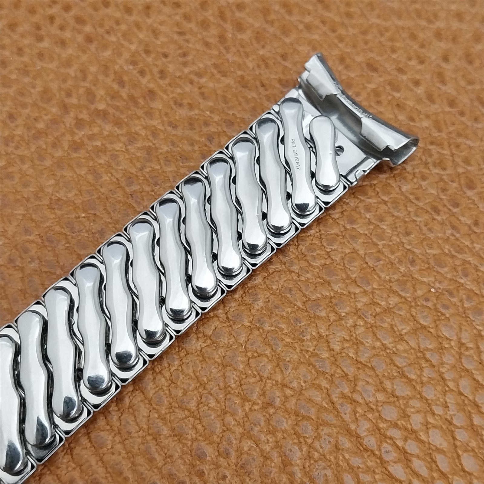 19mm 18mm 1950s Stainless Steel Scissor-Expansion Bellavance Vintage Watch Band