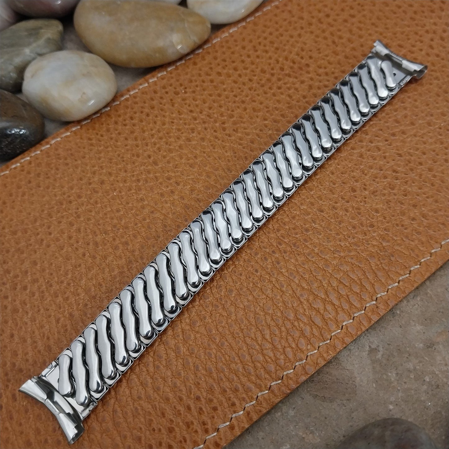 19mm 18mm 1950s Stainless Steel Scissor-Expansion Bellavance Vintage Watch Band