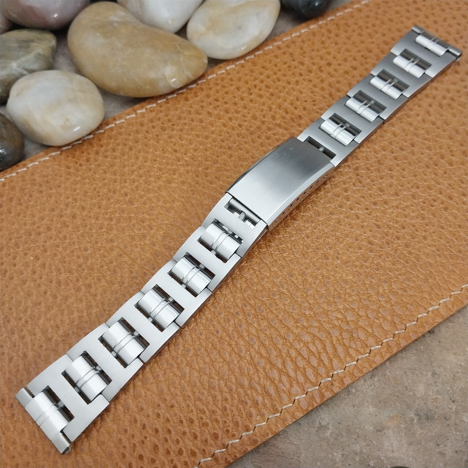 19mm 18mm Stainless Steel Solid-Link JB Champion Unused 1960s Vintage Watch Band