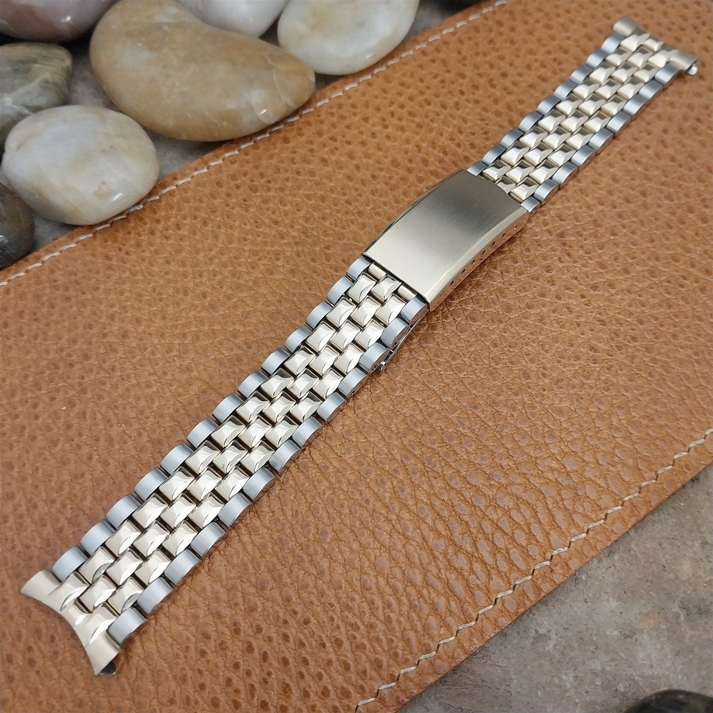 3/4" JB Champion Classic Gold-Filled & Stainless Brick Link Vintage Watch Band