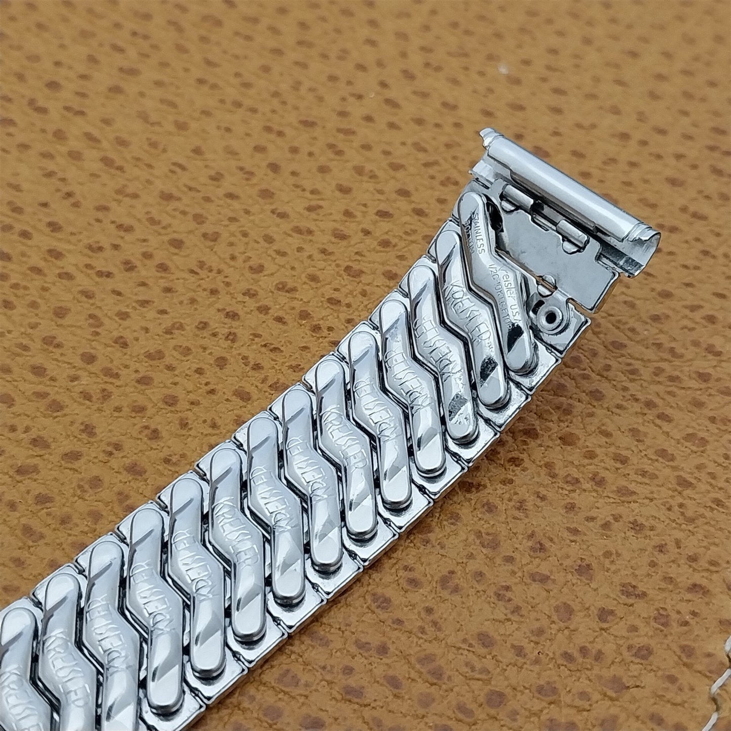 19mm 18mm White Gold-Filled Kreisler Stretch Classic Unused Vintage Watch Band