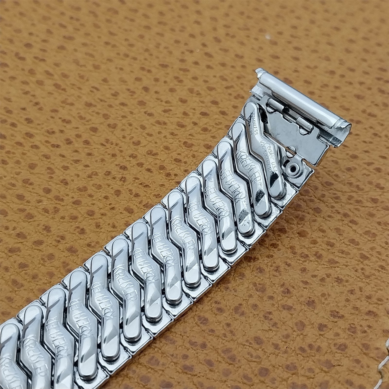 19mm 18mm White Gold-Filled Kreisler Stretch Classic Unused Vintage Watch Band