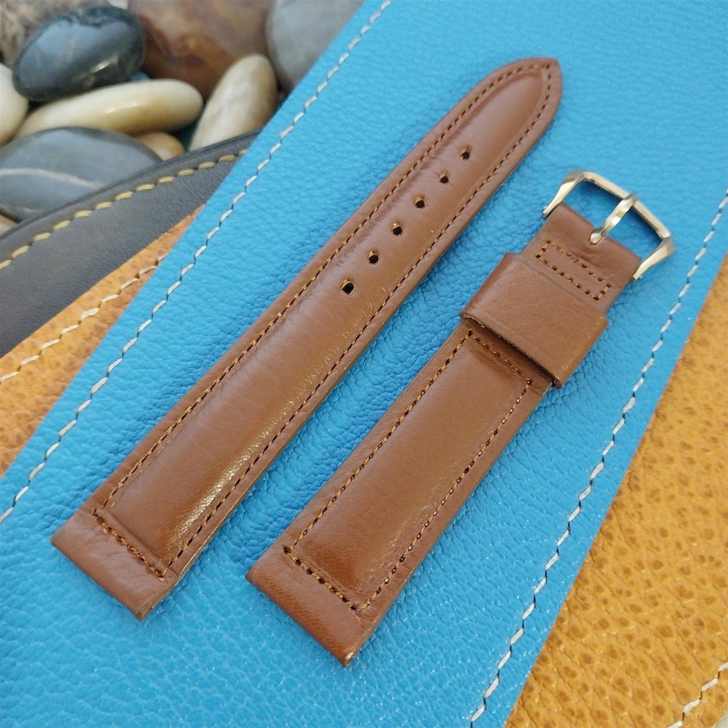 17mm Kreisler Brown Calf Leather nos Classic Unused 1960s Vintage Watch Band