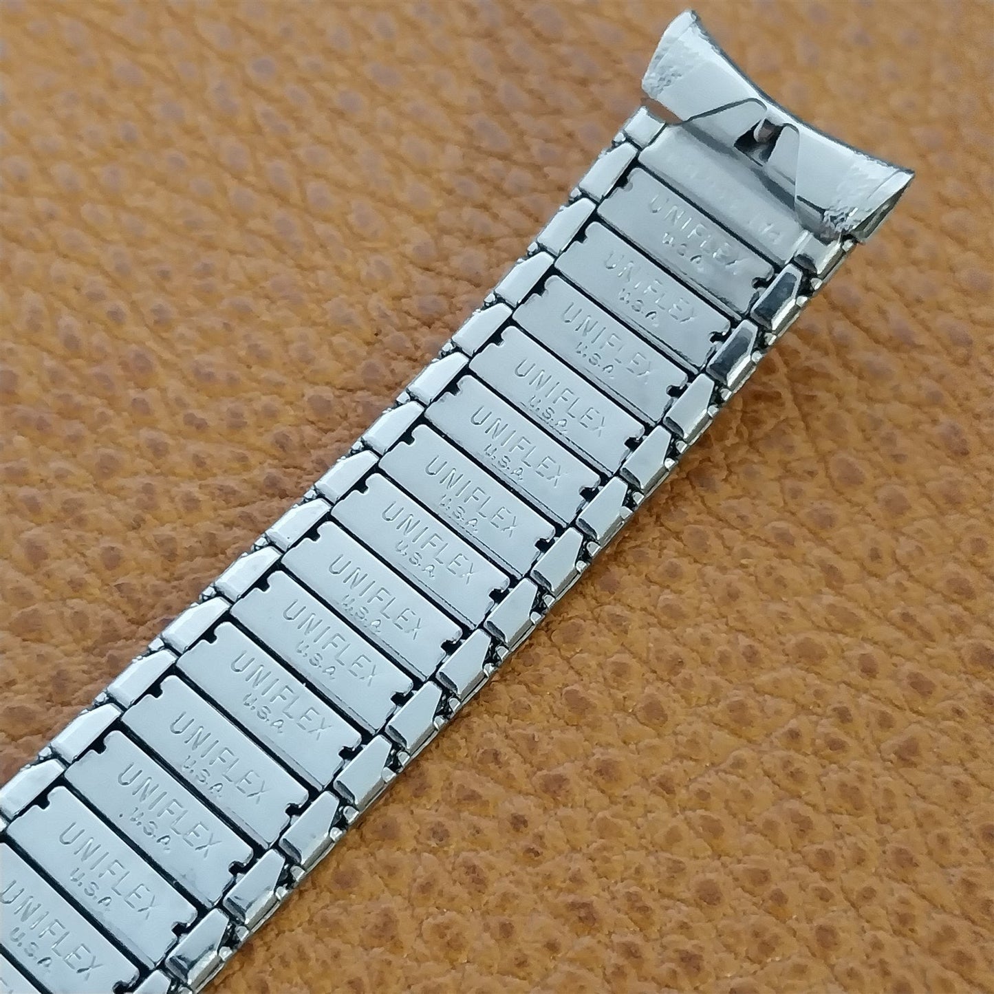 1960s 17mm UniFlex USA Stainless Steel Slim Expansion nos Vintage Watch Band