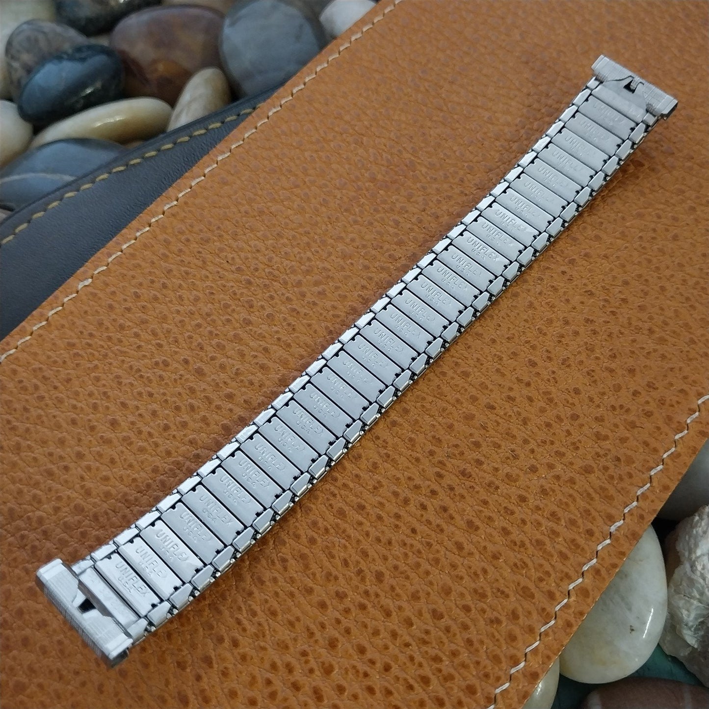 1960s 17.2mm UniFlex Stainless Steel Slim Expansion Unused Vintage Watch Band