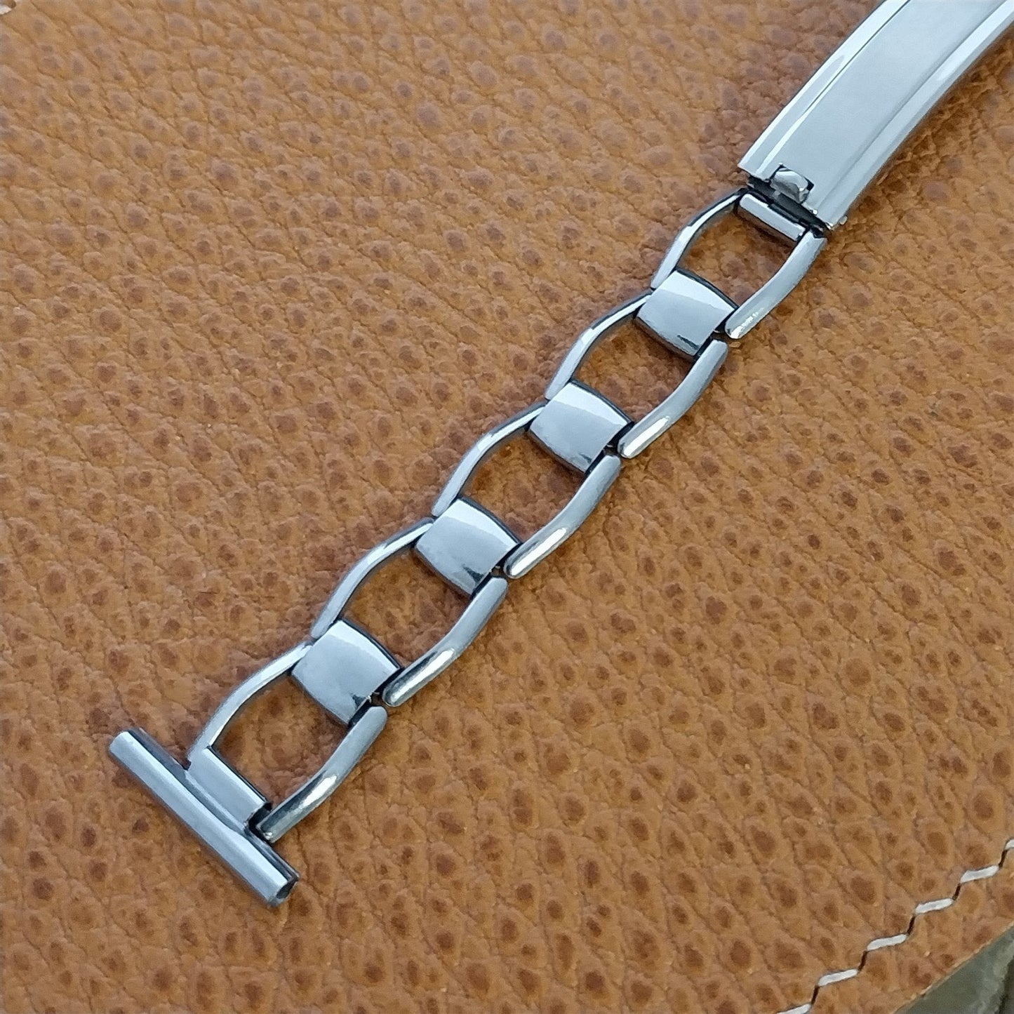 5/8" Art Deco 1940s JB Champion Classic Lance Stainless Steel Vintage Watch Band