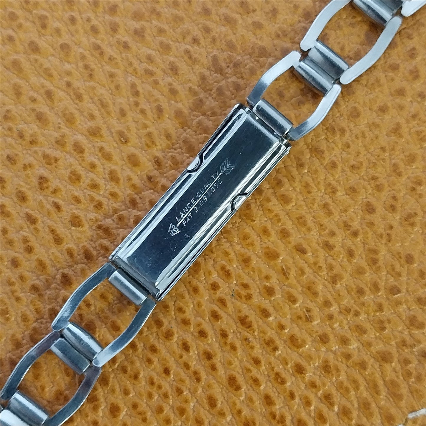 5/8" Art Deco 1940s JB Champion Classic Lance Stainless Steel Vintage Watch Band