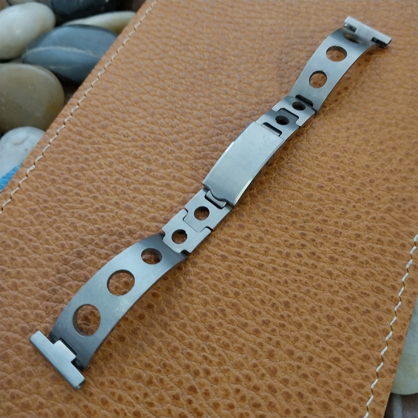 16mm Stainless Steel Solid-Link GT Ladies Unused 1970s Vintage Watch Band