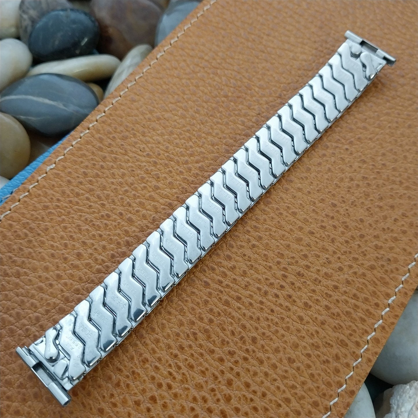 19mm 18mm 1956 10k White Gold-Fill Speidel Cross Fire Unused Vintage Watch Band