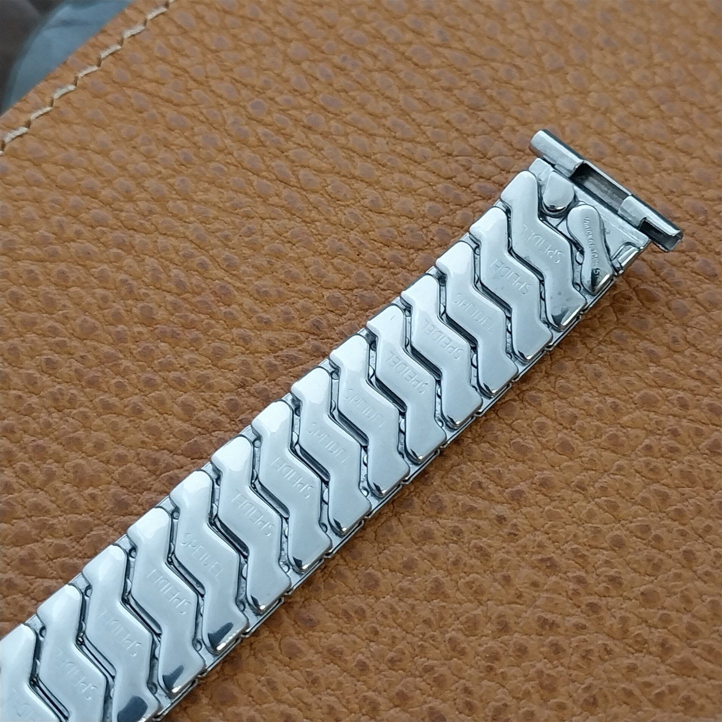 19mm 18mm 1956 10k White Gold-Fill Speidel Cross Fire Unused Vintage Watch Band