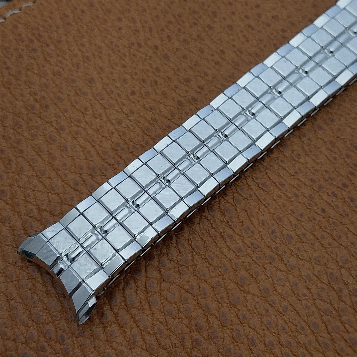 19mm 18mm Speidel Gladiator Classic 10k White Gold Filled nos Vintage Watch Band