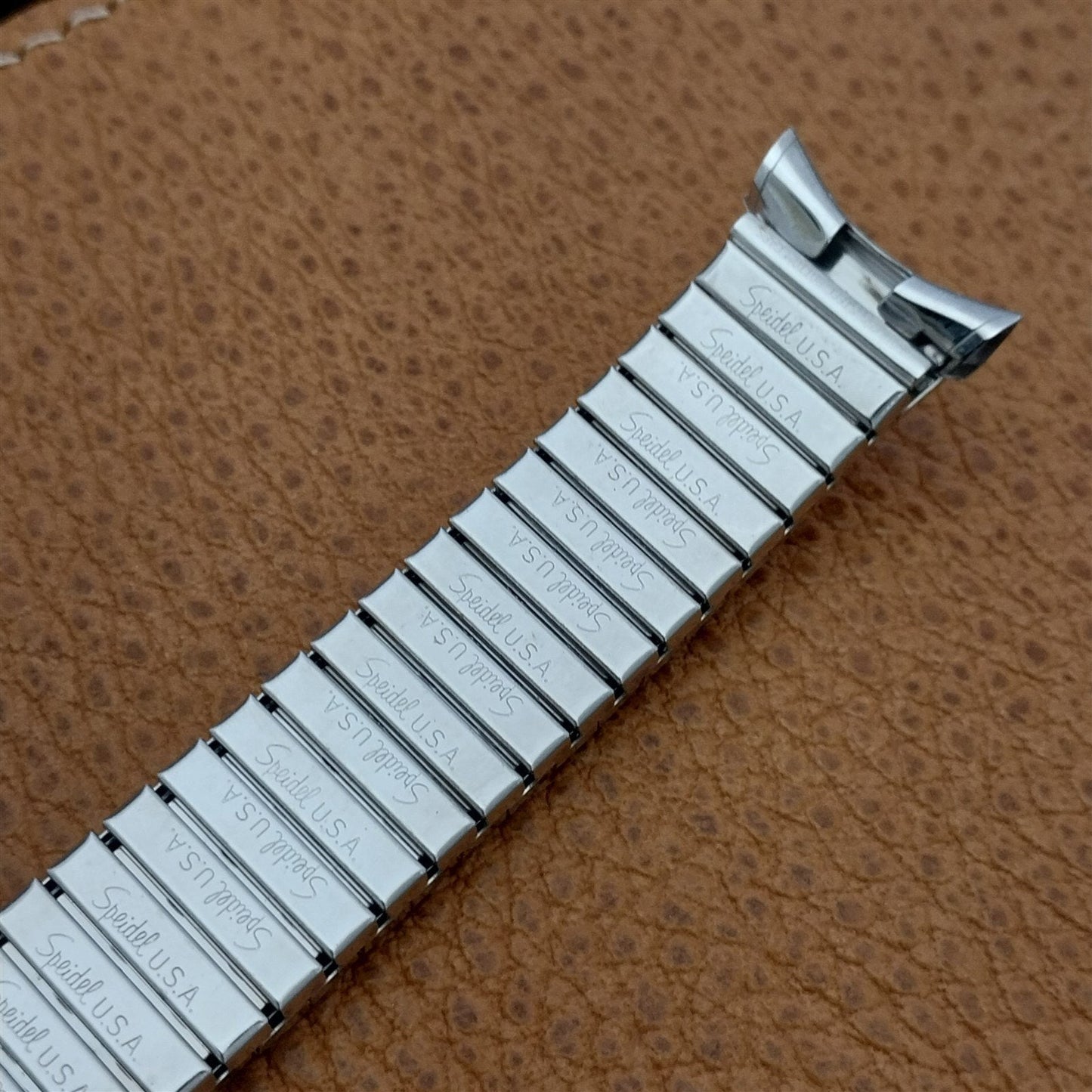 19mm 18mm Speidel Gladiator Classic 10k White Gold Filled nos Vintage Watch Band