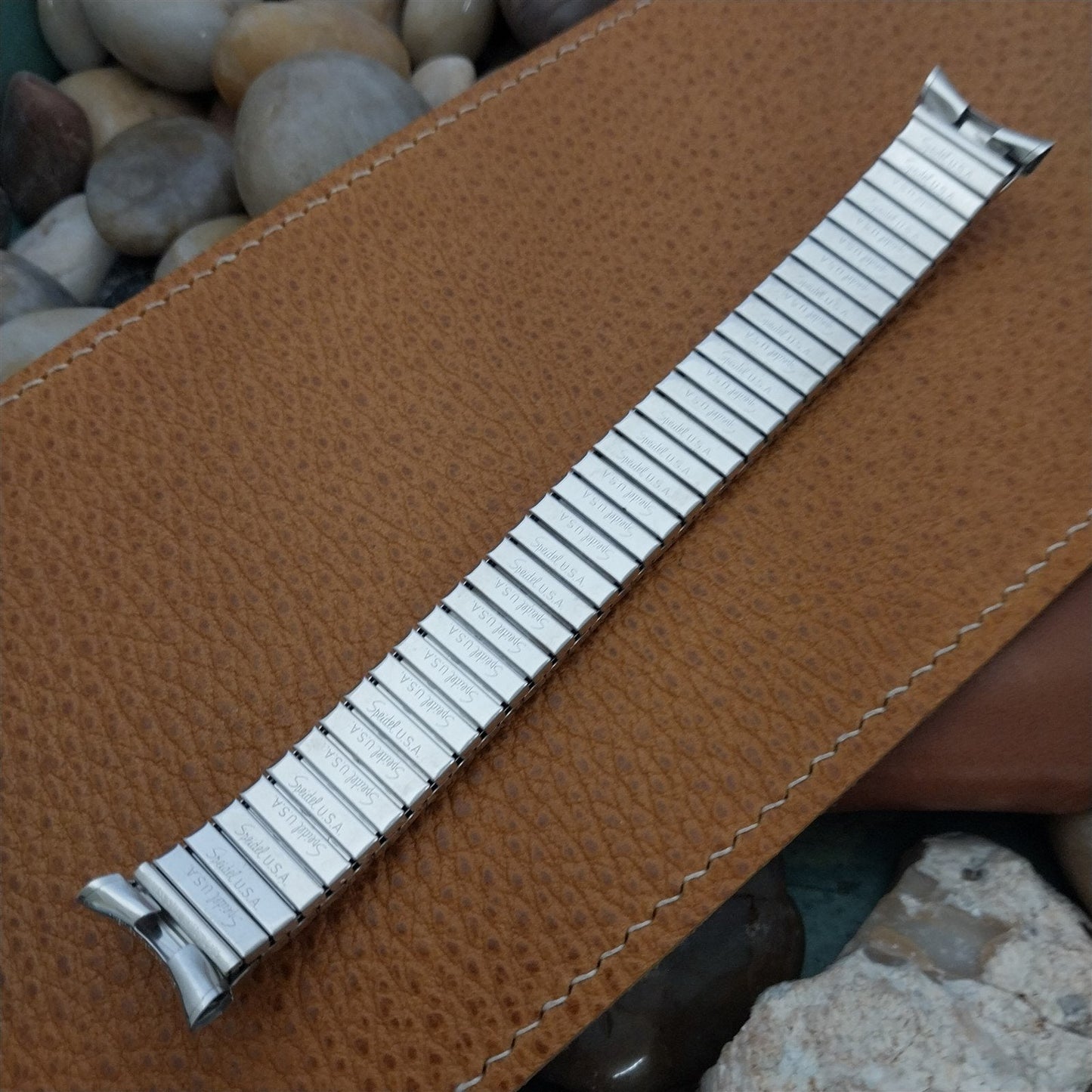 19mm 18mm Speidel Gladiator Classic 10k White Gold Filled nos Vintage Watch Band