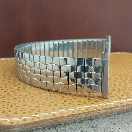 19mm 18mm Speidel Radial Stainless Steel Wide 1970s nos Long Vintage Watch Band