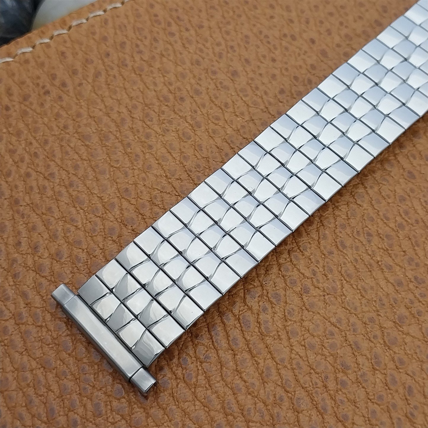 19mm 18mm Speidel Radial Stainless Steel Wide 1970s nos Long Vintage Watch Band