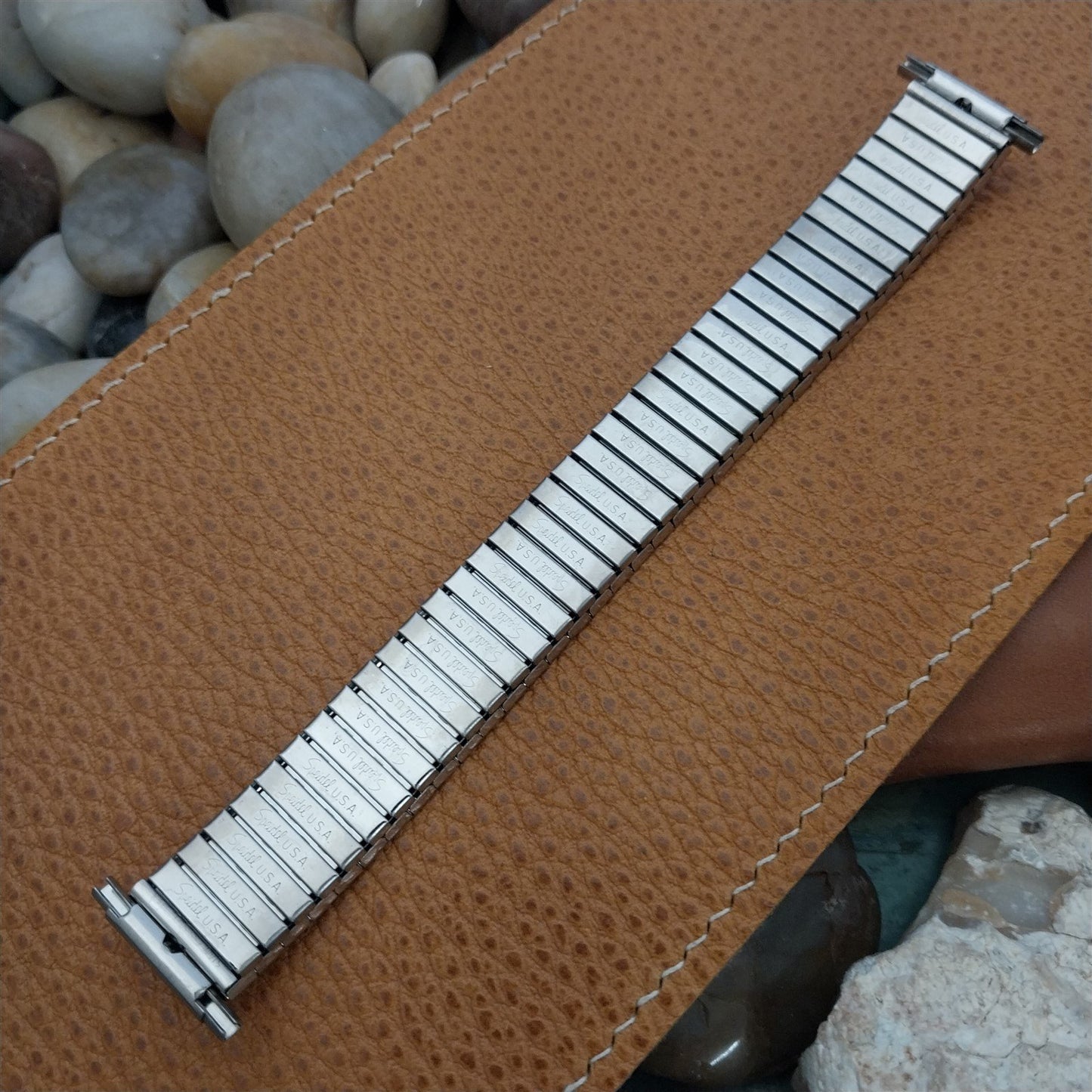 19mm 18mm Speidel Radial Stainless Steel Wide 1970s nos Long Vintage Watch Band