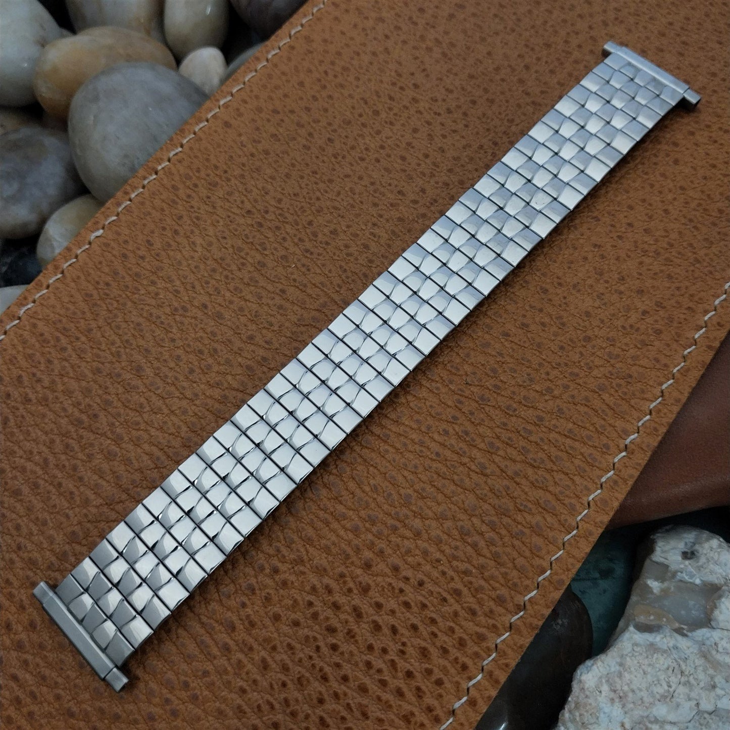 19mm 18mm Speidel Radial Stainless Steel Wide 1970s nos Long Vintage Watch Band