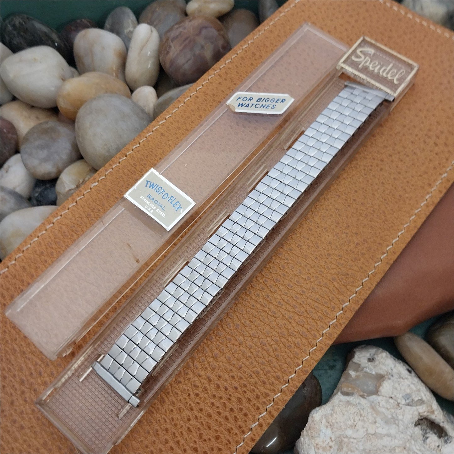 19mm 18mm Speidel Radial Stainless Steel Wide 1970s nos Long Vintage Watch Band