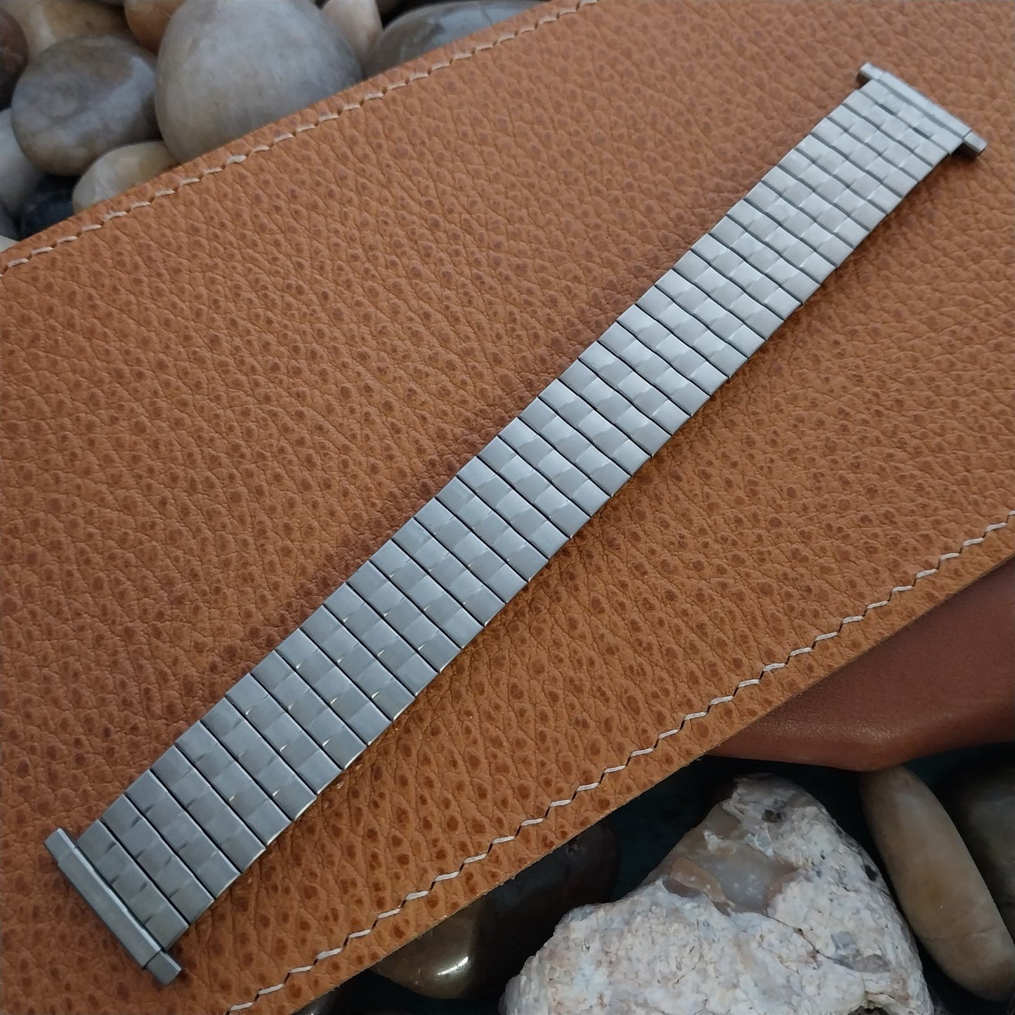 Speidel Radial Brushed Stainless Steel Expansion nos 1970s Vintage Watch Band