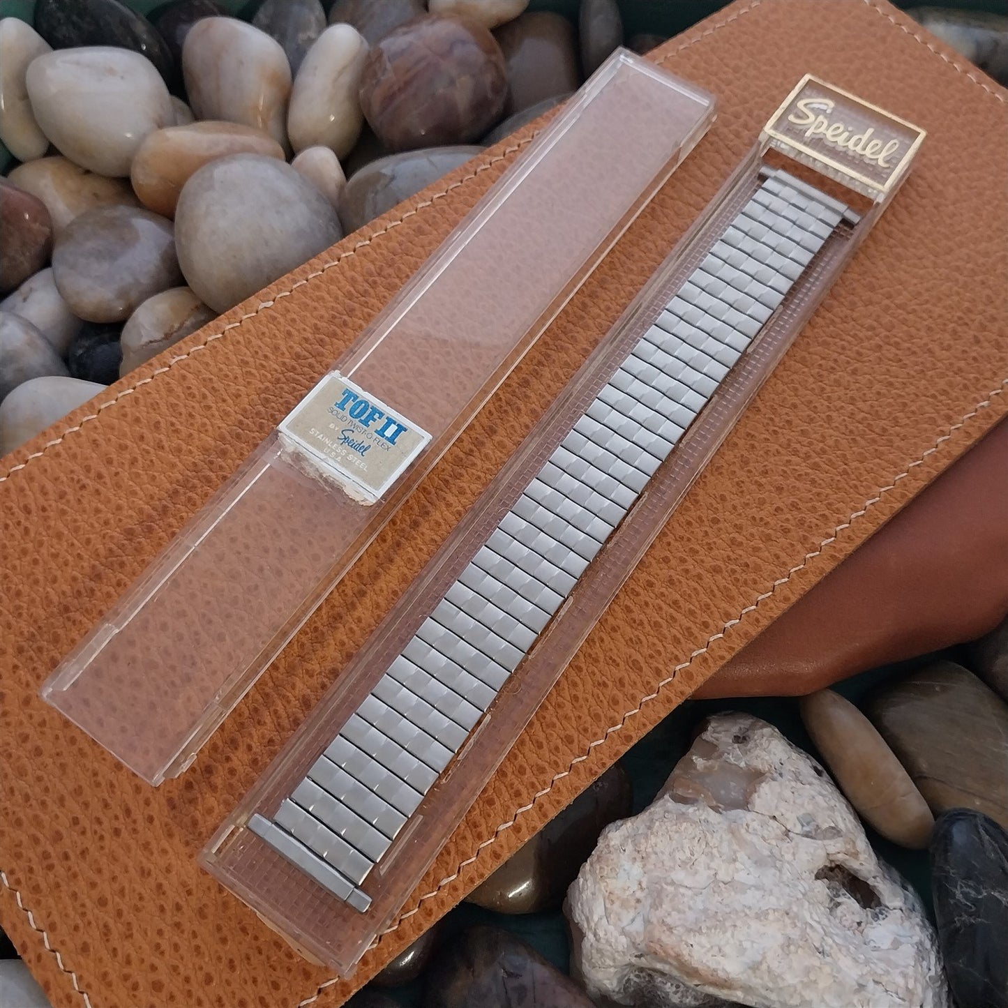 Speidel Radial Brushed Stainless Steel Expansion nos 1970s Vintage Watch Band