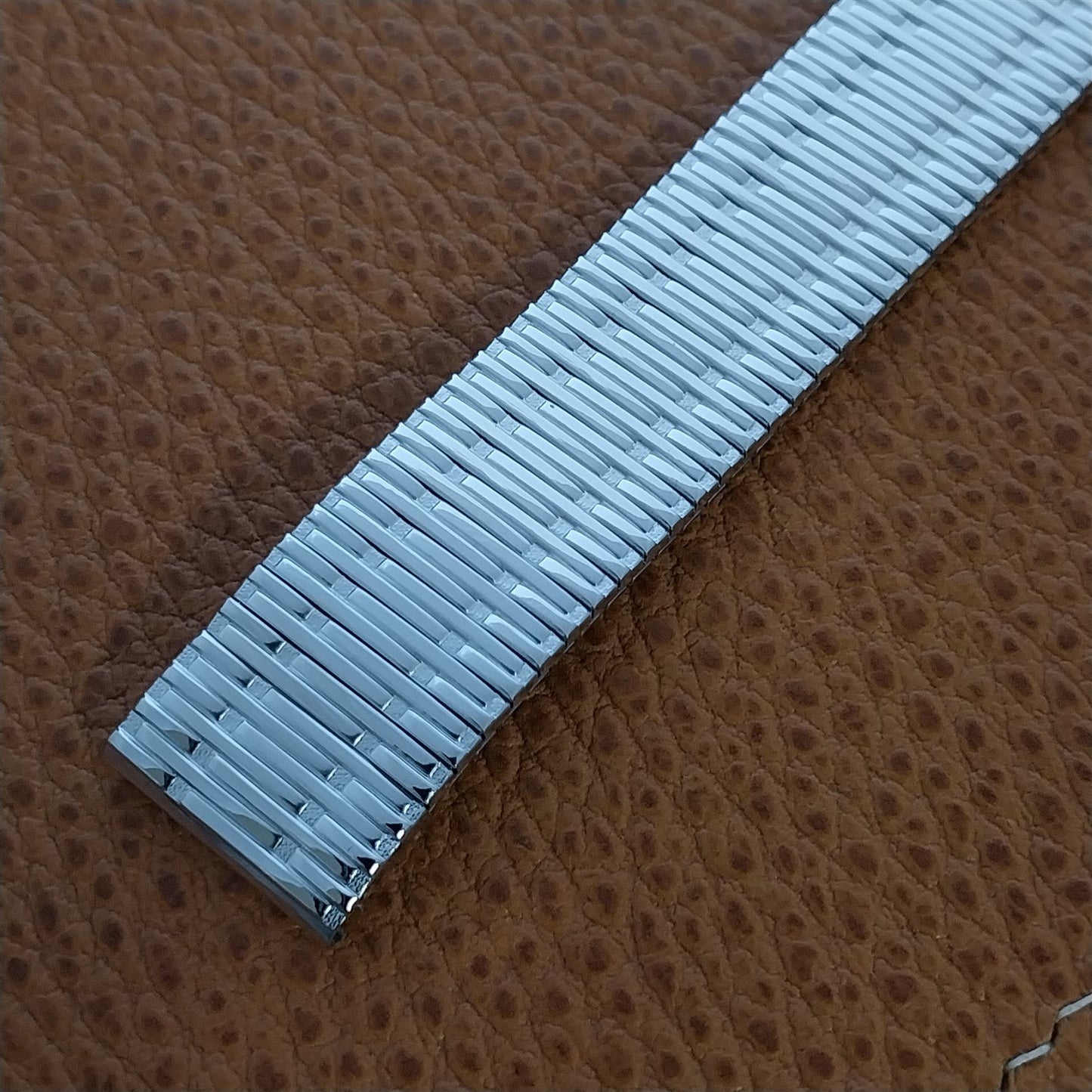 17.2mm 10K White Gold-Filled Speidel Long Thinline Unused Vintage Watch Band