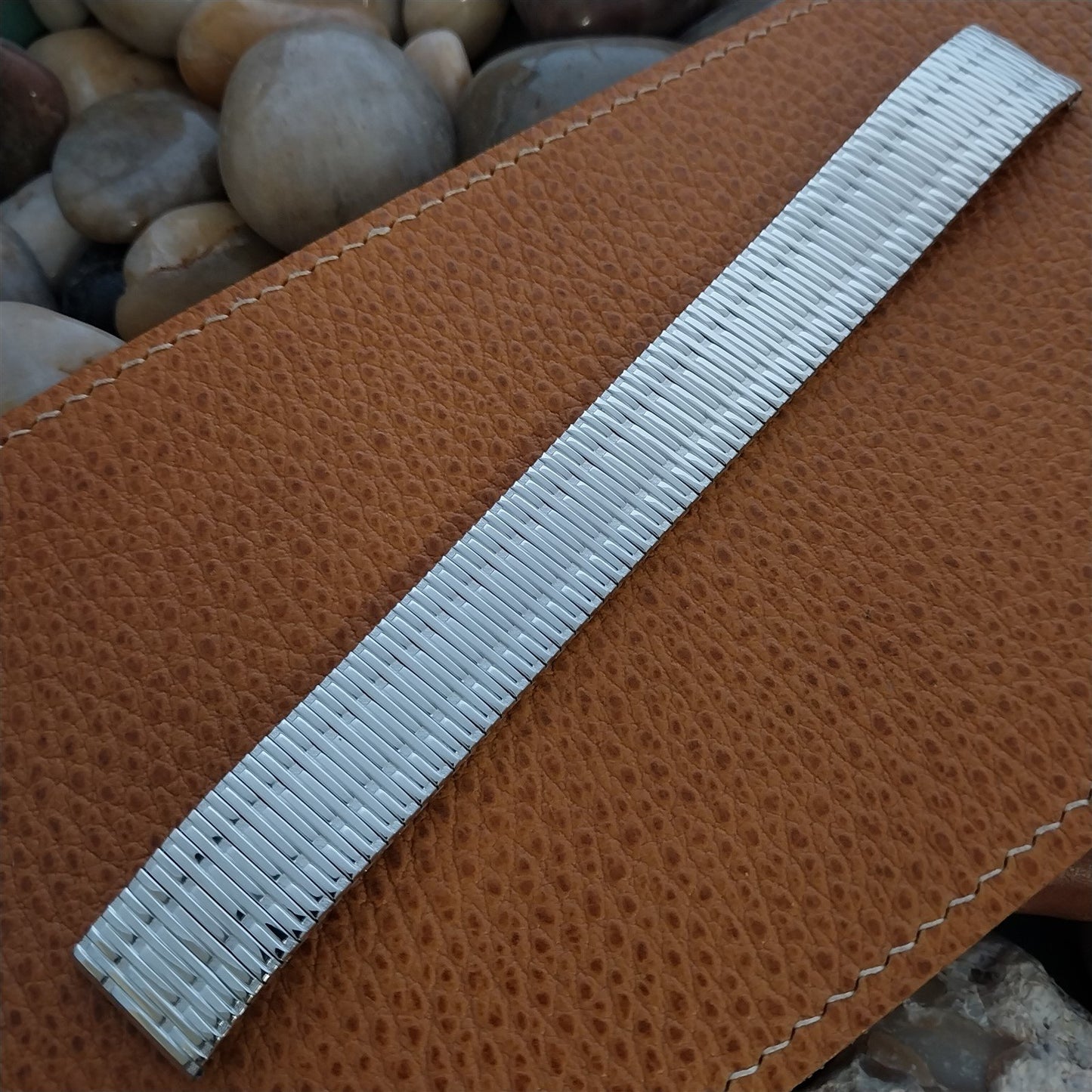 17.2mm 10K White Gold-Filled Speidel Long Thinline Unused Vintage Watch Band