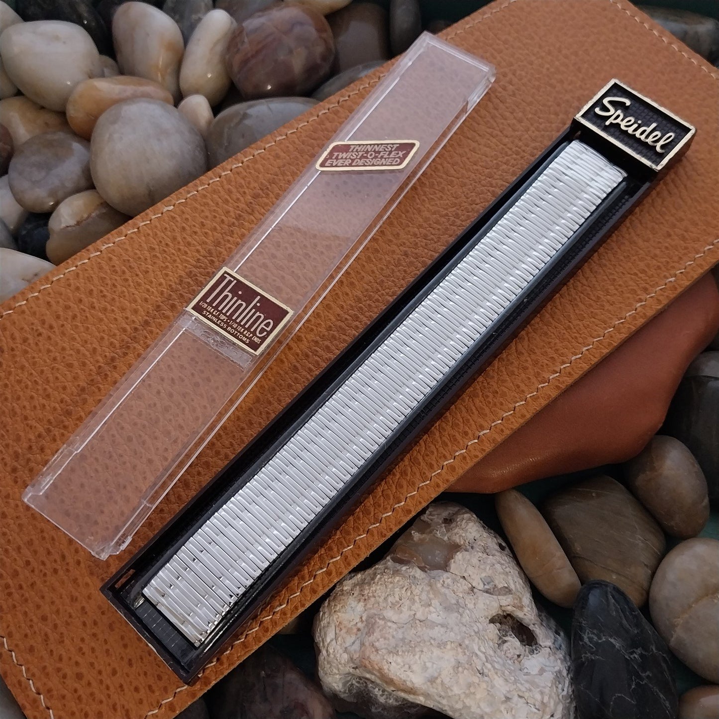 17.2mm 10K White Gold-Filled Speidel Long Thinline Unused Vintage Watch Band