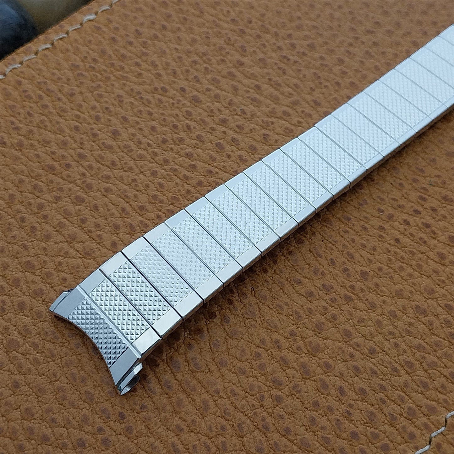 Speidel Tapered 10k White Gold-Filled 18mm 19mm nos 70s Vintage Watch Band