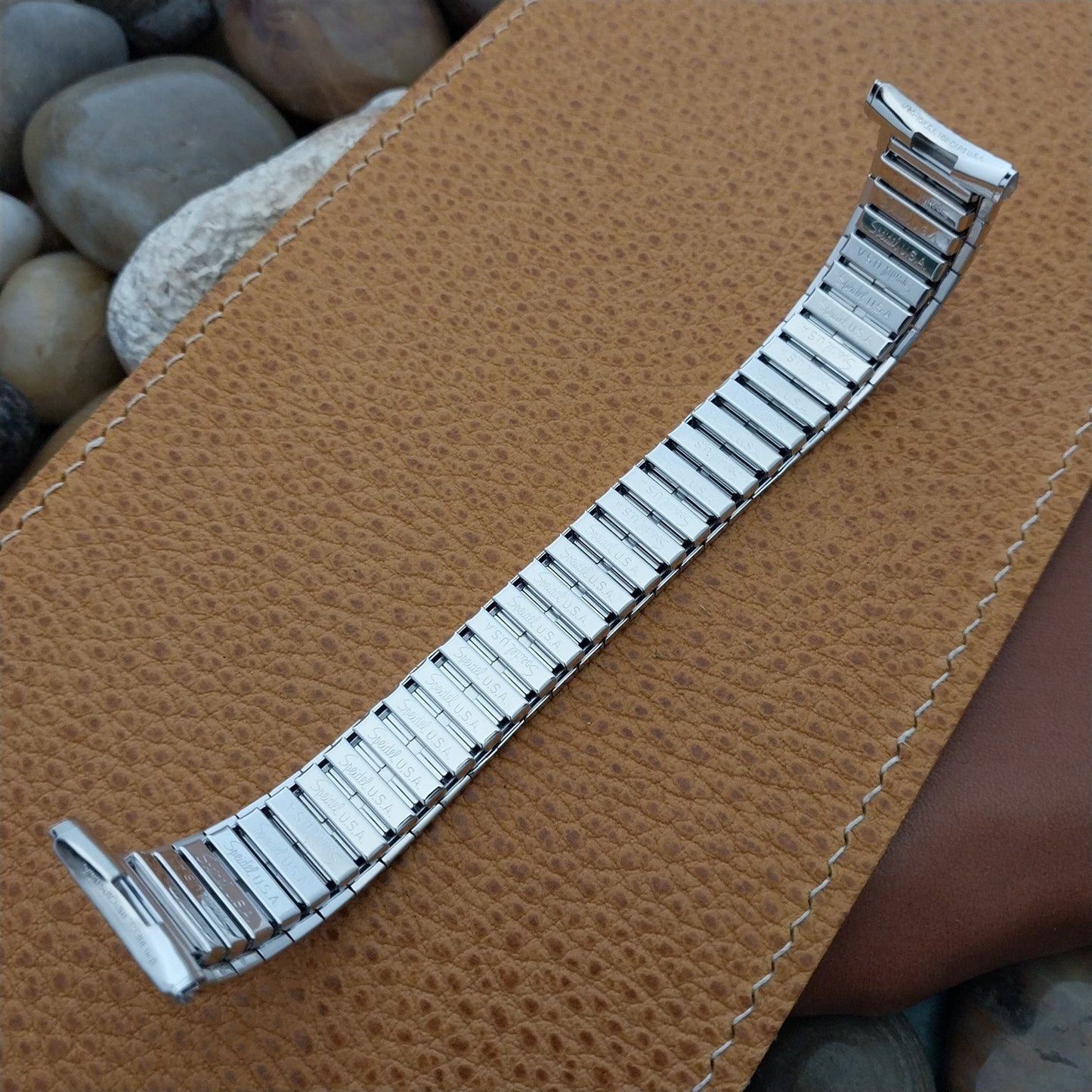 Speidel Tapered 10k White Gold-Filled 18mm 19mm nos 70s Vintage Watch Band