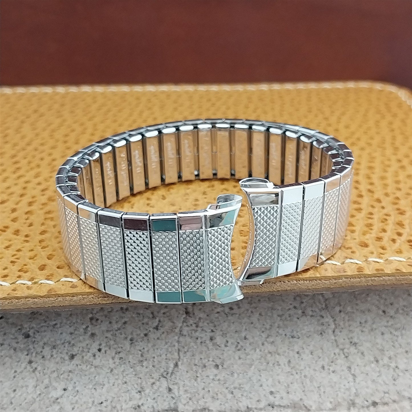 Speidel Tapered 10k White Gold-Filled 18mm 19mm nos 70s Vintage Watch Band