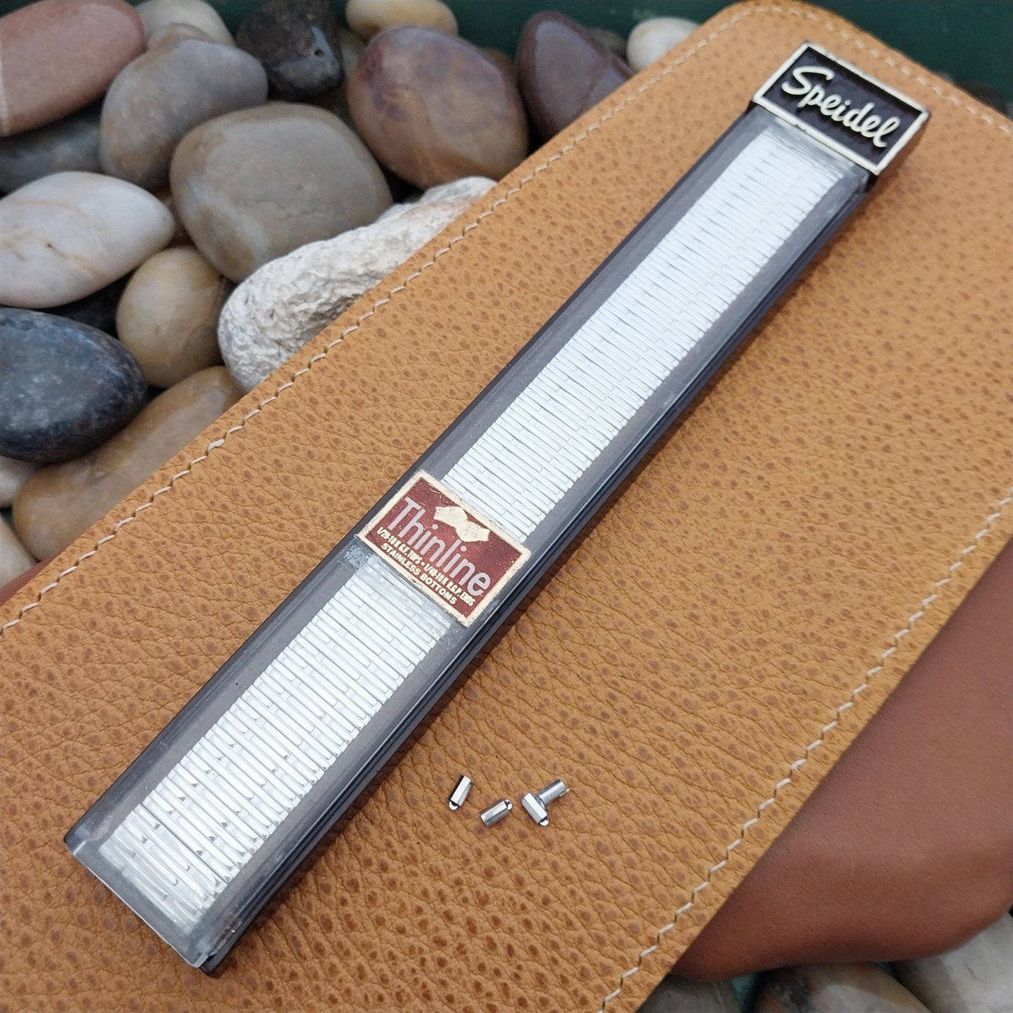 17.2mm 10K White Gold-Filled Speidel Long Thinline nos Unused Vintage Watch Band