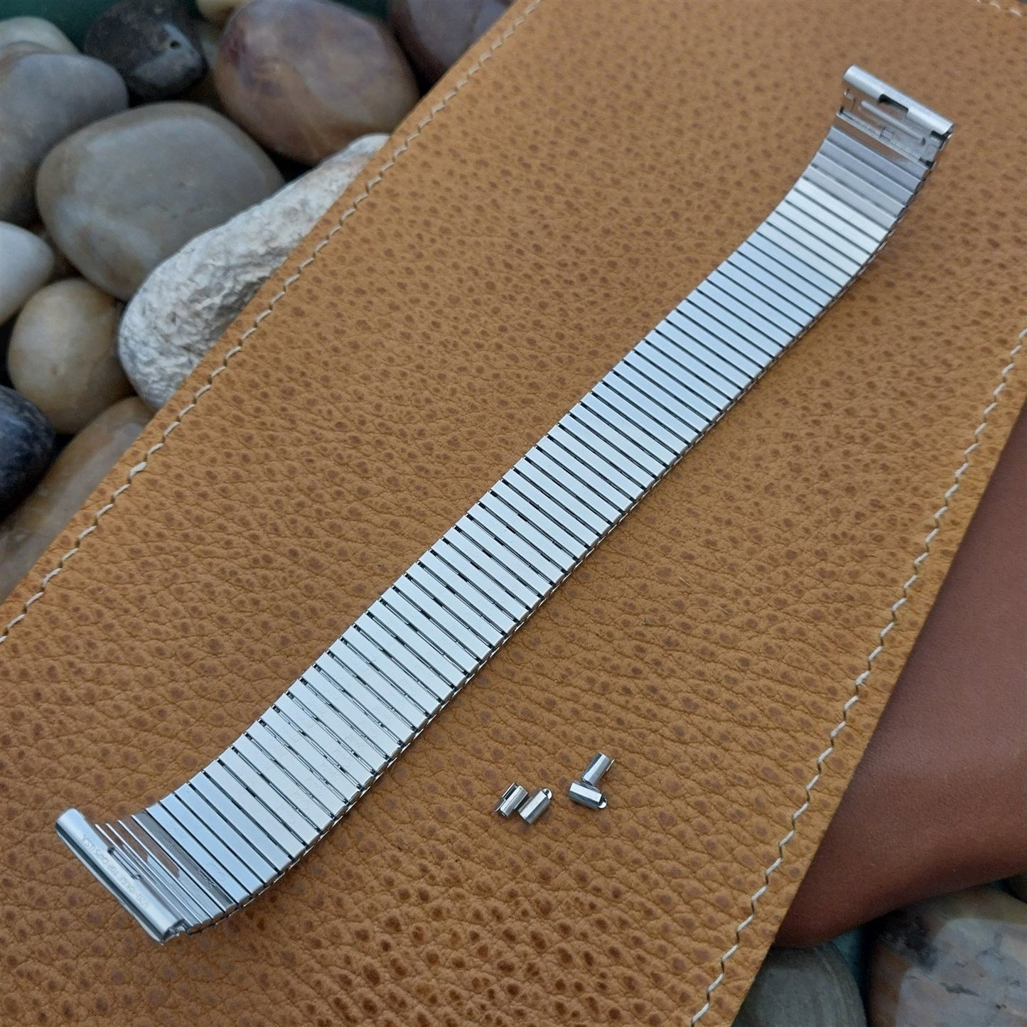 17.2mm 10K White Gold-Filled Speidel Long Thinline nos Unused Vintage Watch Band
