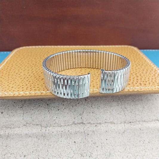 17.2mm 10K White Gold-Filled Speidel Long Thinline nos Unused Vintage Watch Band