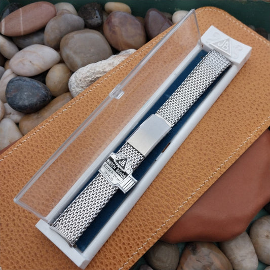 17.25mm White Gold-Filled Mesh Champion 1960s nos Vintage Watch Band