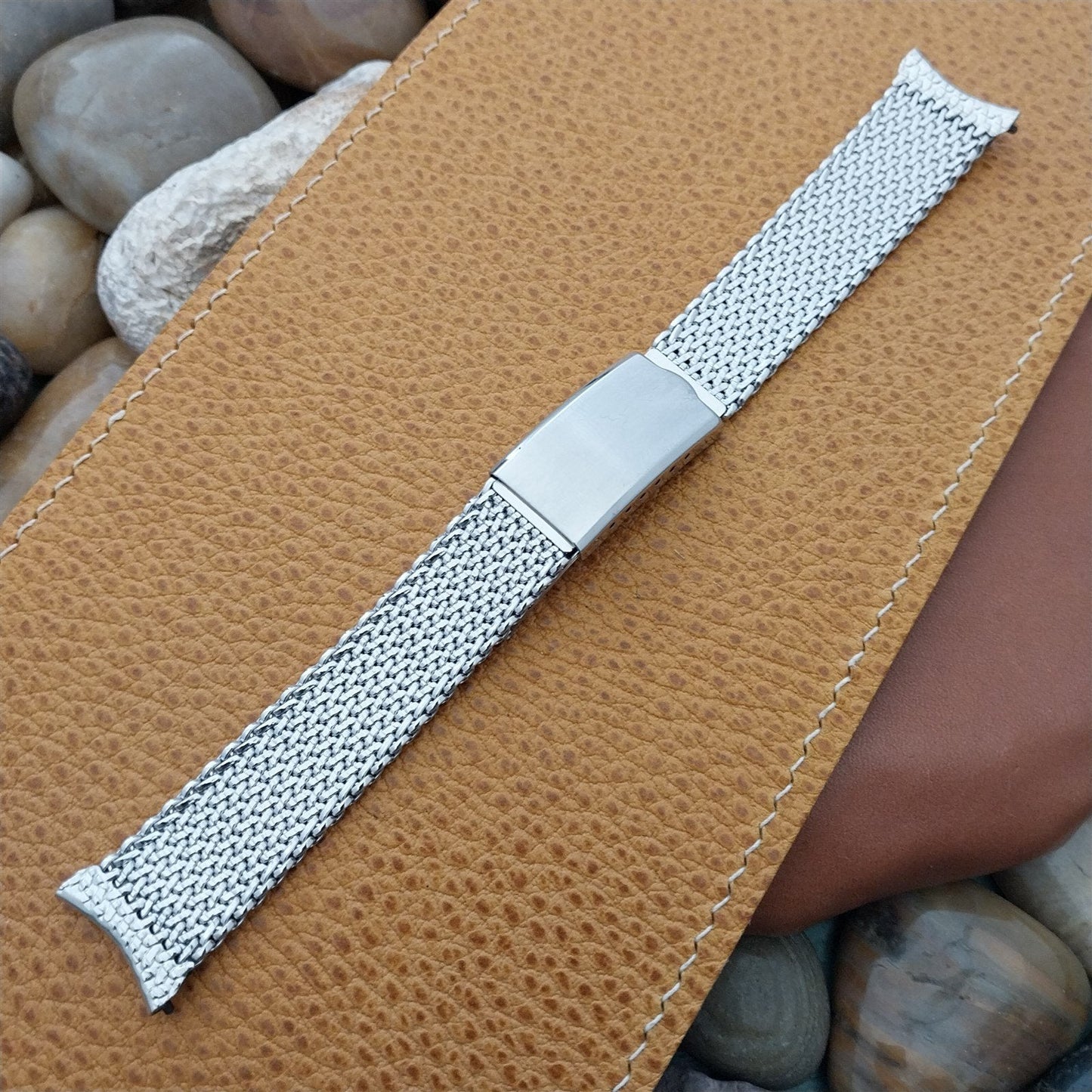 19mm Stainless Steel Mesh Classic JB Champion Unused 1960s Vintage Watch Band