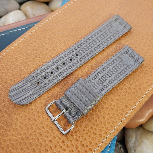 19mm 1950s Rayon Polyester 2-piece Gray Tropical Classic nos Vintage Watch Band