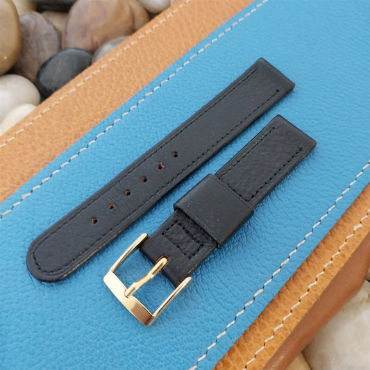 5/8" Gemex Black Norwegian Calf Short nos Unused 1960s Vintage Watch Band