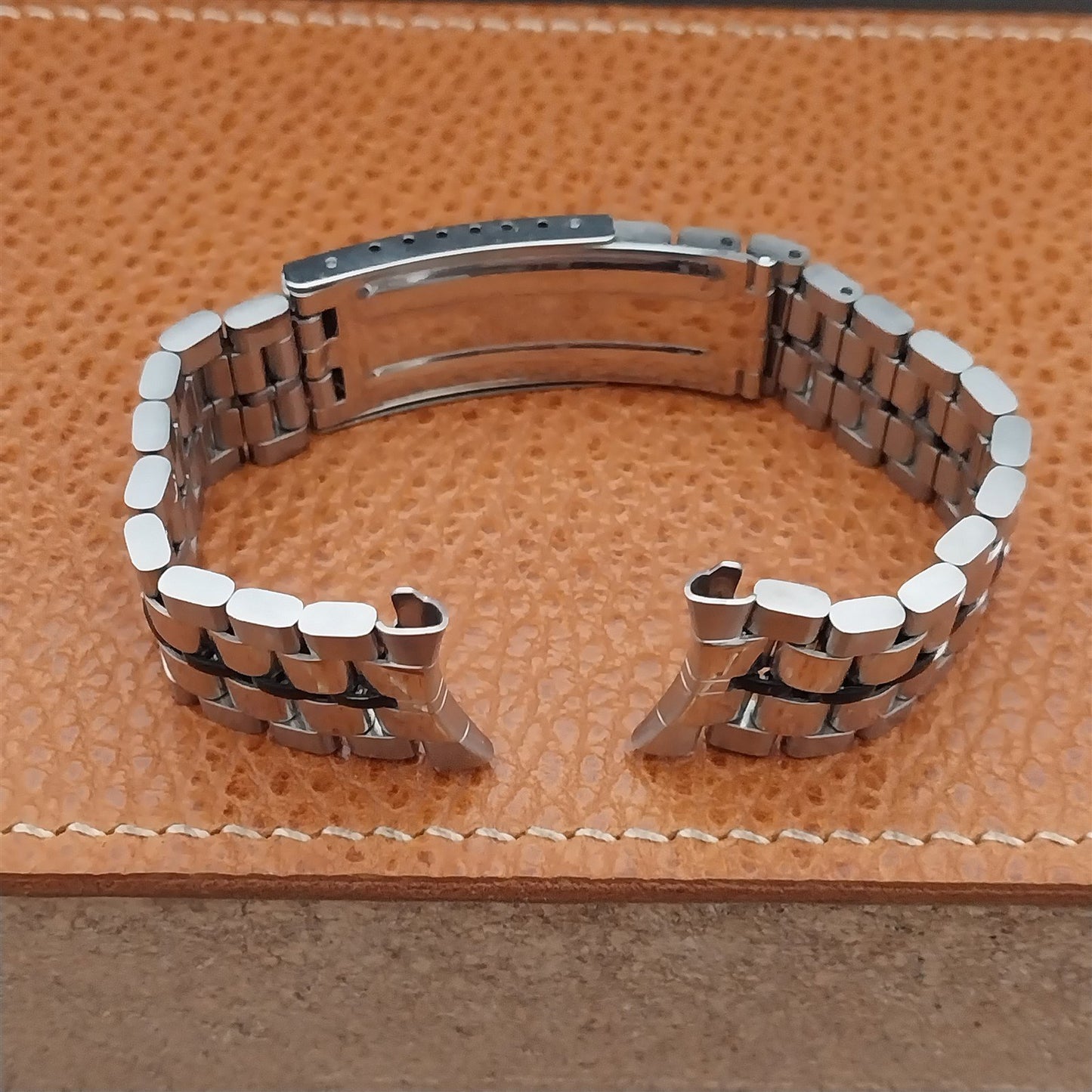 19mm Vintage JB Champion Stainless Steel & Black Unused Watch Band