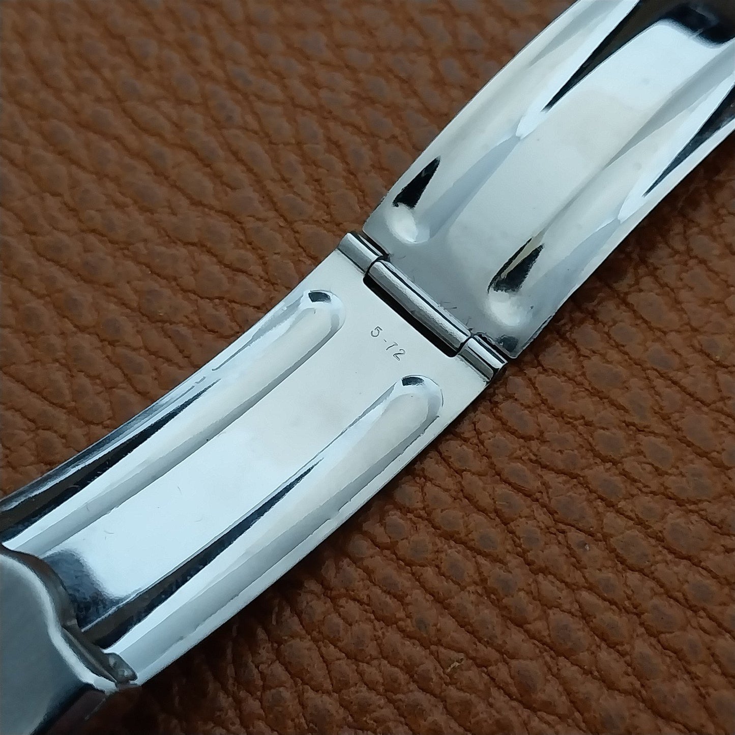 19mm Vintage JB Champion Stainless Steel & Black Unused Watch Band