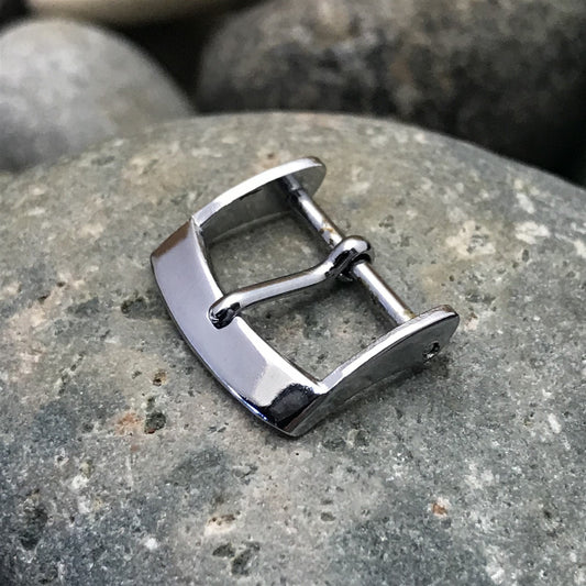 Silver-Tone 5/8" 16mm Classic nos Unused Vintage Watch Band Buckle