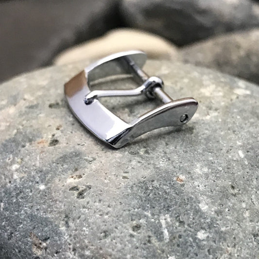 Silver-Tone 5/8" 16mm Classic nos Unused Vintage Watch Band Buckle