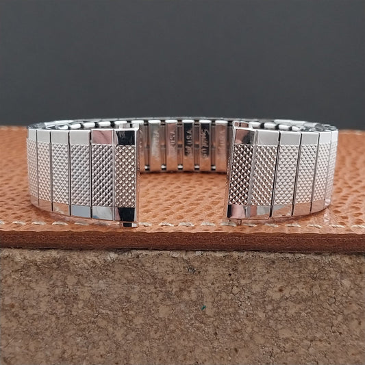17mm 18mm 19mm Speidel Tapered 19mm White Gold-Filled 1970s Vintage Watch Band