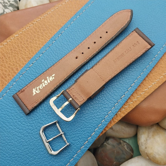 3/4" Kreisler Brown Calf Leather nos Tapered 1960s Vintage Watch Band