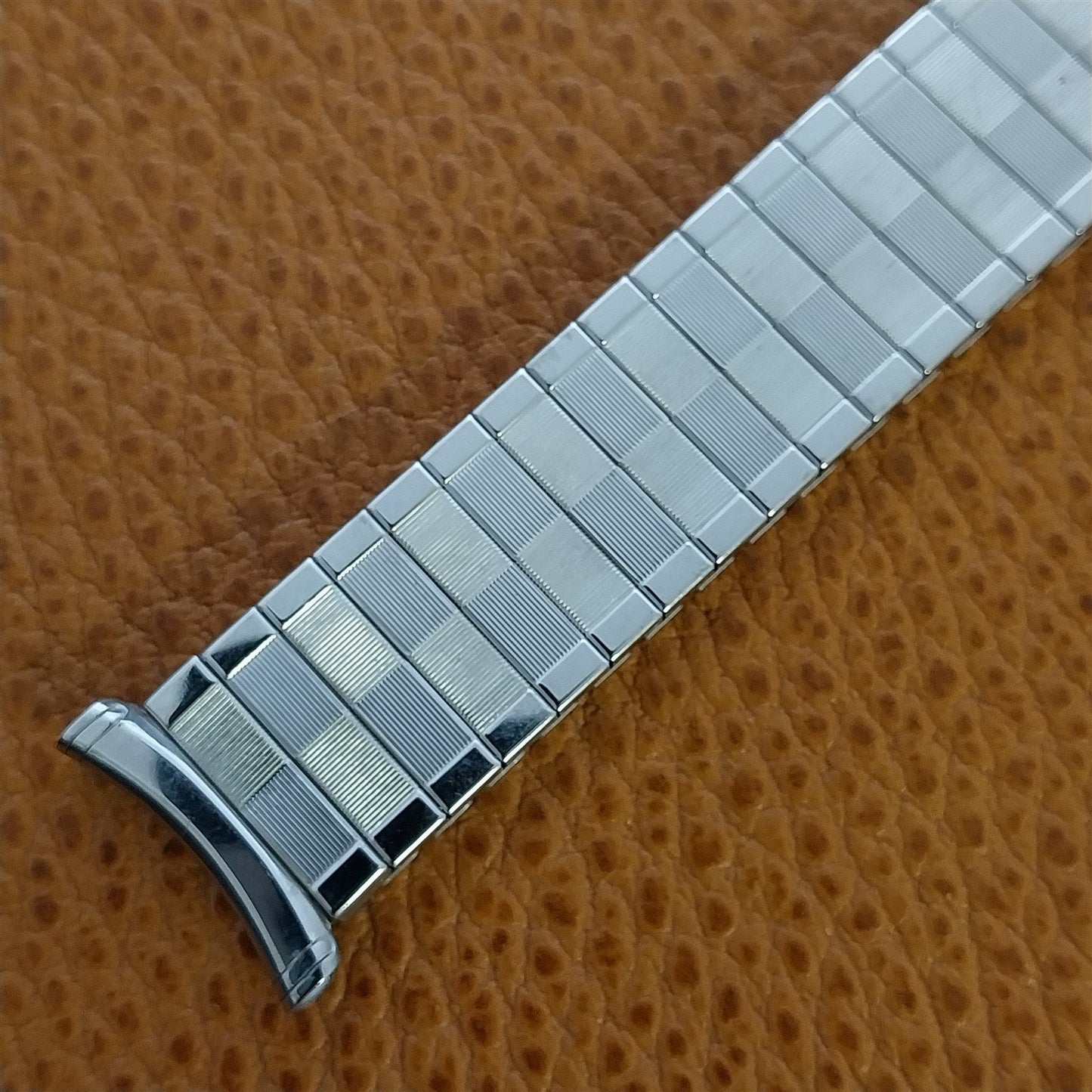 1963 Speidel Domino19mm 18mm 10K White Gold-Filled nos Vintage Watch Band