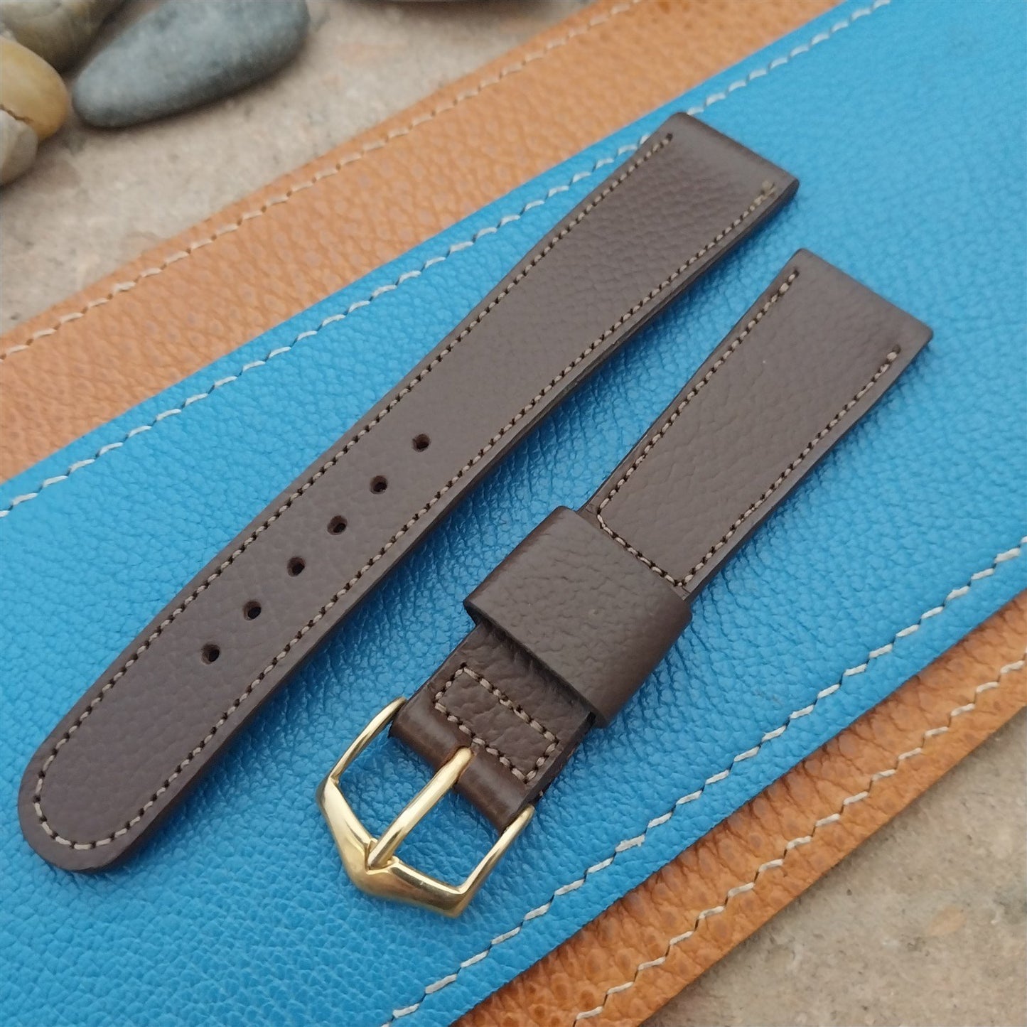 Vintage 19mm JB Champion Scotch Grain Tapered 19mm/16mm Unused 1960s Watch Strap