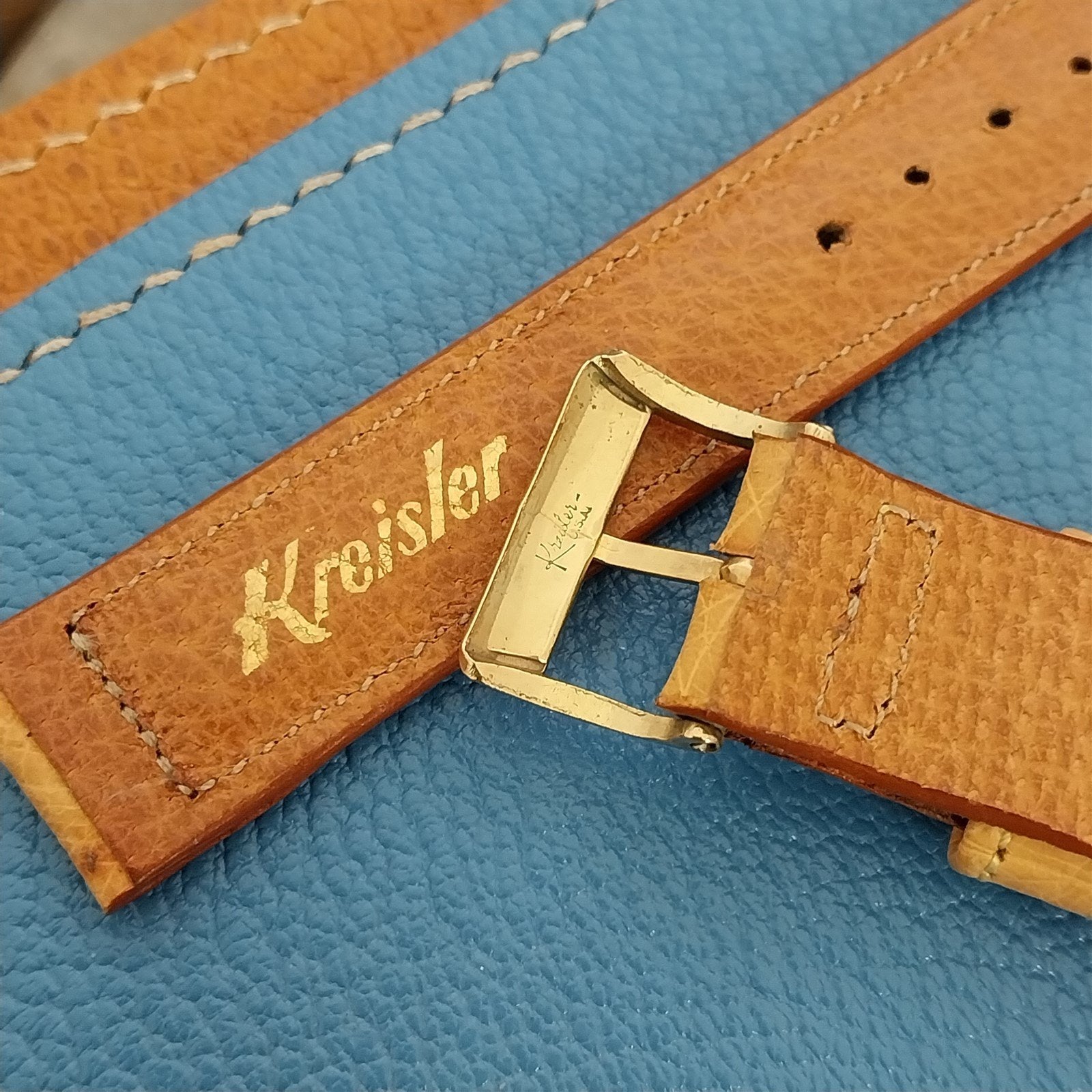 Vintage 5/8" Ostrich Kreisler Unused Classic Single Keeper 1950s Watch Band