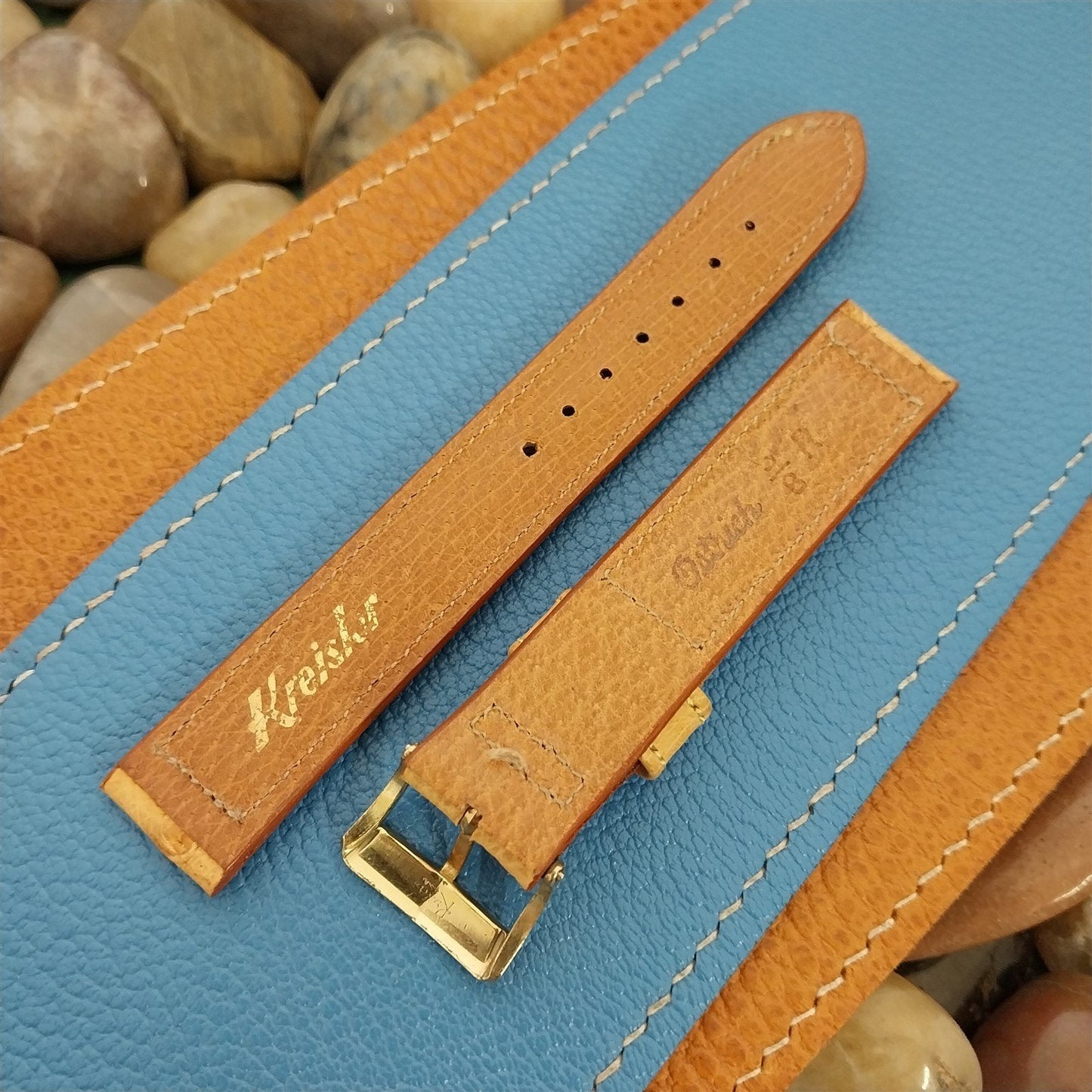 Vintage 5/8" Ostrich Kreisler Unused Classic Single Keeper 1950s Watch Band