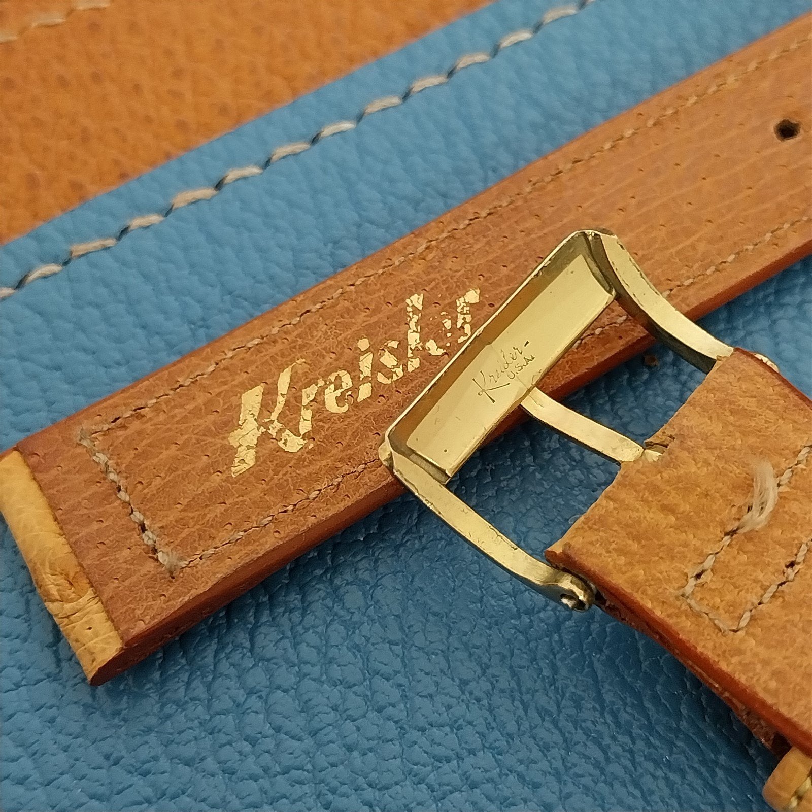 Vintage 5/8" Ostrich Kreisler Unused Classic Single Keeper 1950s Watch Band