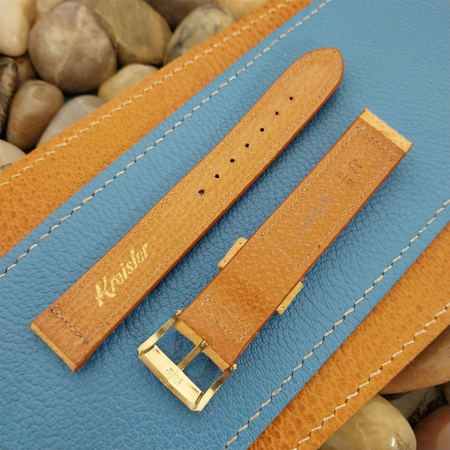 Vintage 5/8" Ostrich Kreisler Unused Classic Single Keeper 1950s Watch Band